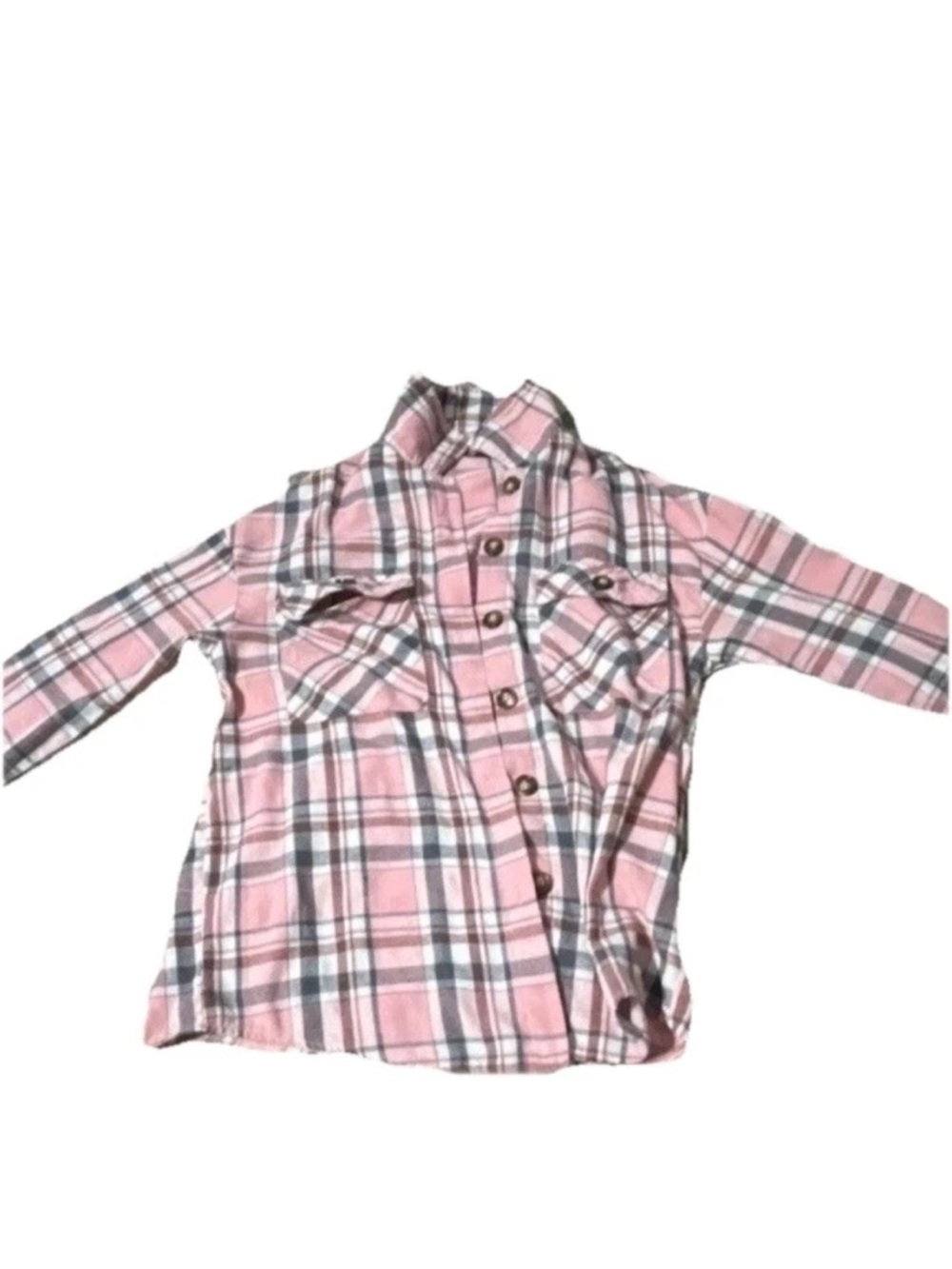 Women’s Pink Plaid Button-Down Shirt - Classic Long Sleeve